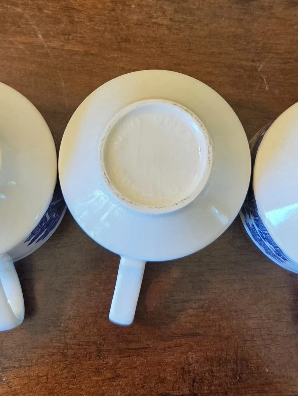 Set of 3 Vtg Churchill Blue Willow Tea/Coffee Cups Made in England Traditional